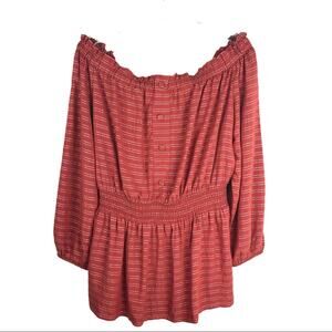 NWT Lane Bryant orange silver off the shoulder top 14/16